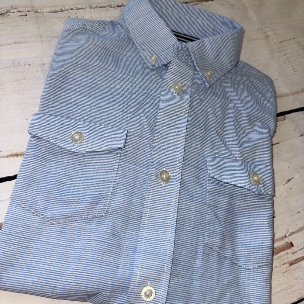 Boys Izod Blue Striped Shirt